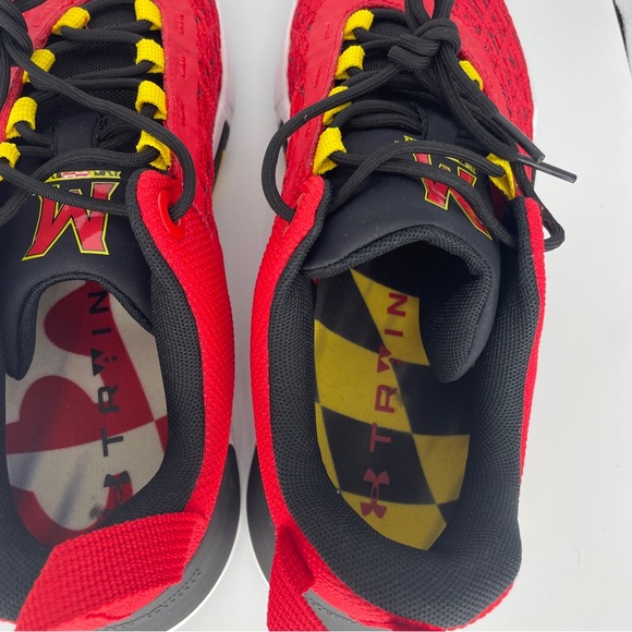 New Under Armour Mens University Maryland Terps Warp Sneakers 10.5 Red - Picture 8 of 8